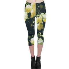 Yellow Snowballs Ii Capri Leggings  by okhismakingart