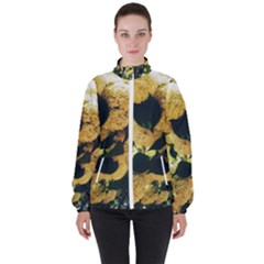 Yellow Snowballs Women s High Neck Windbreaker by okhismakingart