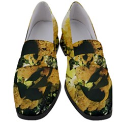 Yellow Snowballs Women s Chunky Heel Loafers