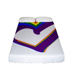 Rainbow Heart Colorful Lgbt Rainbow Flag Colors Gay Pride Support Fitted Sheet (full/ Double Size) by yoursparklingshop