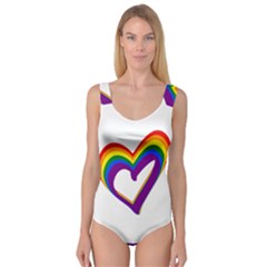 Rainbow Heart Colorful Lgbt Rainbow Flag Colors Gay Pride Support Princess Tank Leotard  by yoursparklingshop