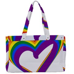 Rainbow Heart Colorful Lgbt Rainbow Flag Colors Gay Pride Support Canvas Work Bag by yoursparklingshop