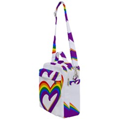 Rainbow Heart Colorful Lgbt Rainbow Flag Colors Gay Pride Support Crossbody Day Bag by yoursparklingshop