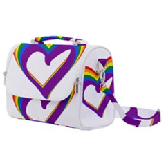 Rainbow Heart Colorful Lgbt Rainbow Flag Colors Gay Pride Support Satchel Shoulder Bag by yoursparklingshop