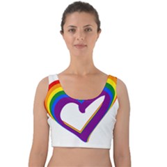 Rainbow Heart Colorful Lgbt Rainbow Flag Colors Gay Pride Support Velvet Crop Top by yoursparklingshop