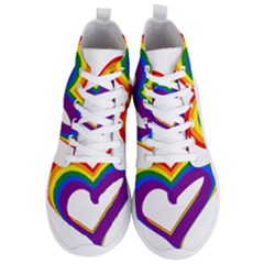 Rainbow Heart Colorful Lgbt Rainbow Flag Colors Gay Pride Support Men s Lightweight High Top Sneakers by yoursparklingshop