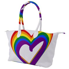 Rainbow Heart Colorful Lgbt Rainbow Flag Colors Gay Pride Support Canvas Shoulder Bag by yoursparklingshop