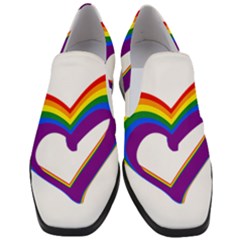 Rainbow Heart Colorful Lgbt Rainbow Flag Colors Gay Pride Support Women Slip On Heel Loafers by yoursparklingshop