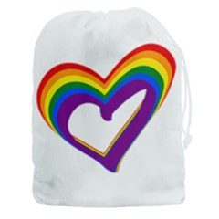 Rainbow Heart Colorful Lgbt Rainbow Flag Colors Gay Pride Support Drawstring Pouch (xxxl) by yoursparklingshop