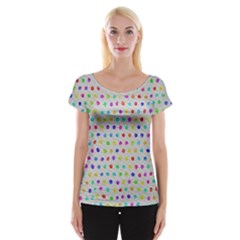 Social Disease - Polka Dot Design Cap Sleeve Top