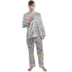 Social Disease - Polka Dot Design Men s Satin Pajamas Long Pants Set