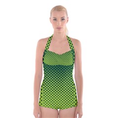 Nothing But Bogus - Lime Green Boyleg Halter Swimsuit  by WensdaiAmbrose