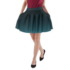 Sharp - Turquoise Halftone A-line Pocket Skirt by WensdaiAmbrose