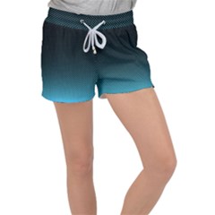 Sharp - Turquoise Halftone Women s Velour Lounge Shorts by WensdaiAmbrose