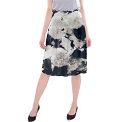 High Contrast Black And White Snowballs Midi Beach Skirt