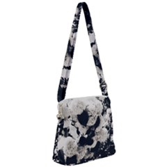 High Contrast Black And White Snowballs Zipper Messenger Bag