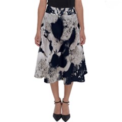 High Contrast Black And White Snowballs Perfect Length Midi Skirt