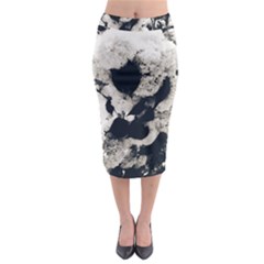 High Contrast Black And White Snowballs Midi Pencil Skirt