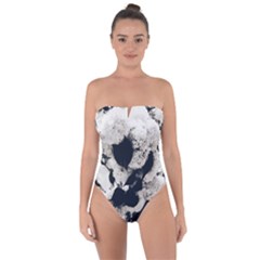 High Contrast Black And White Snowballs Tie Back One Piece Swimsuit