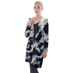 High Contrast Black And White Snowballs Hooded Pocket Cardigan