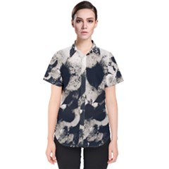 High Contrast Black And White Snowballs Women s Short Sleeve Shirt