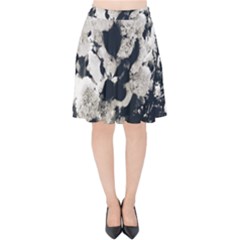 High Contrast Black And White Snowballs Velvet High Waist Skirt