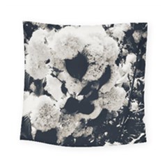 High Contrast Black And White Snowballs Square Tapestry (small)