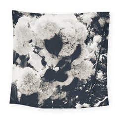 High Contrast Black And White Snowballs Square Tapestry (large)