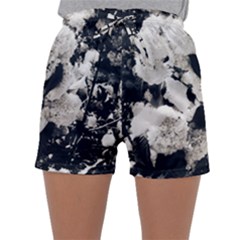 High Contrast Black And White Snowballs Sleepwear Shorts