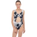 High Contrast Black and White Snowballs Center Cut Out Swimsuit View1