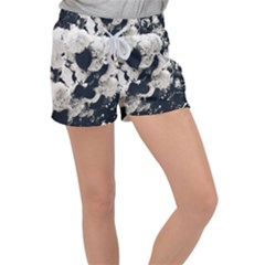 High Contrast Black And White Snowballs Women s Velour Lounge Shorts