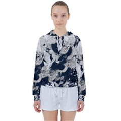 High Contrast Black And White Snowballs Women s Tie Up Sweat
