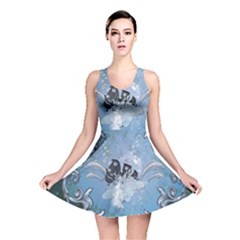 Surfboard With Dolphin Reversible Skater Dress by FantasyWorld7