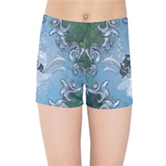 Surfboard With Dolphin Kids  Sports Shorts by FantasyWorld7