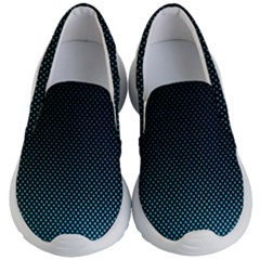 Sharp - Turquoise Halftone Kids  Lightweight Slip Ons by WensdaiAmbrose