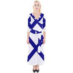 Saint Andrew s Cross Quarter Sleeve Wrap Maxi Dress