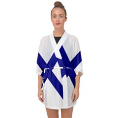 Saint Andrew s Cross Half Sleeve Chiffon Kimono