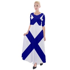 Saint Andrew s Cross Half Sleeves Maxi Dress