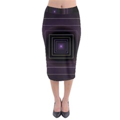Fractal Square Modern Purple Midi Pencil Skirt by Pakrebo