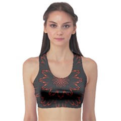 Fractal Glowing Abstract Digital Sports Bra by Pakrebo