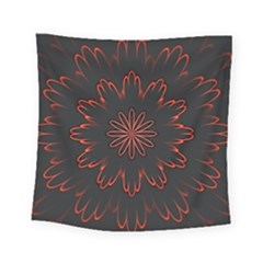 Fractal Glowing Abstract Digital Square Tapestry (small) by Pakrebo