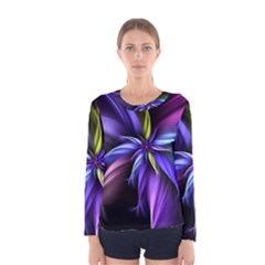 Fractal Floral Pattern Petals Women s Long Sleeve Tee