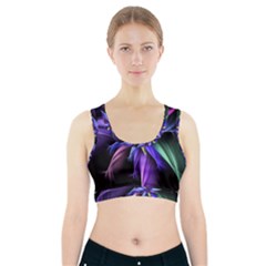 Fractal Floral Pattern Petals Sports Bra With Pocket