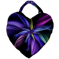 Fractal Floral Pattern Petals Giant Heart Shaped Tote