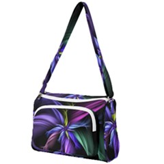 Fractal Floral Pattern Petals Front Pocket Crossbody Bag