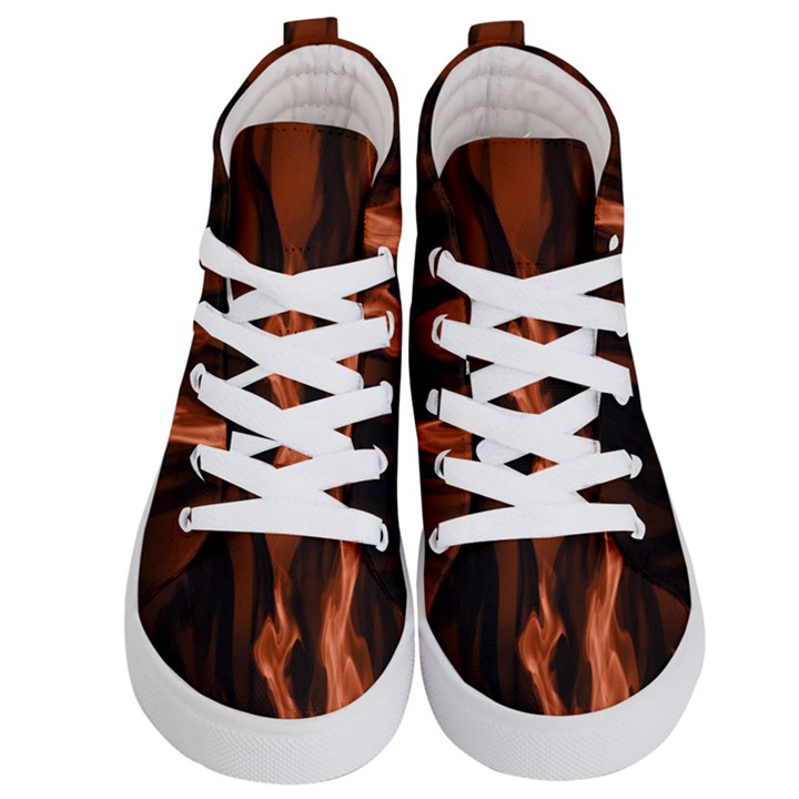 Smoke Flame Abstract Orange Red Kids  Hi-Top Skate Sneakers