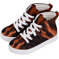 Smoke Flame Abstract Orange Red Kids  Hi-top Skate Sneakers