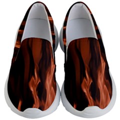 Smoke Flame Abstract Orange Red Kids  Lightweight Slip Ons by Pakrebo