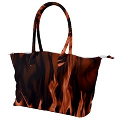 Smoke Flame Abstract Orange Red Canvas Shoulder Bag by Pakrebo