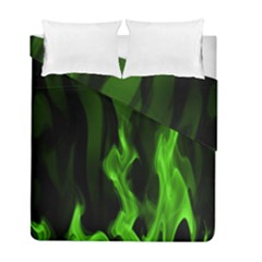 Smoke Flame Abstract Green Duvet Cover Double Side (full/ Double Size)